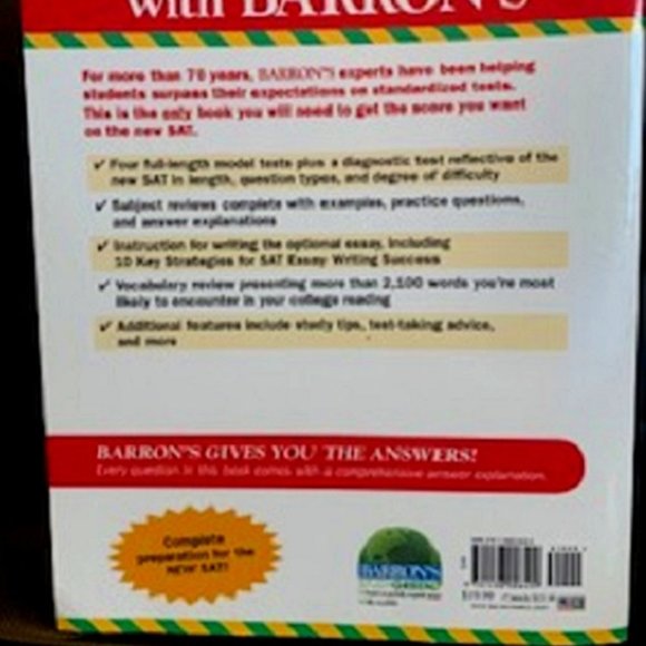 NEW  Barron's NEW SAT, 28th Edition Full Length Practice Tests Paperback - Picture 4 of 4